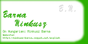 barna minkusz business card